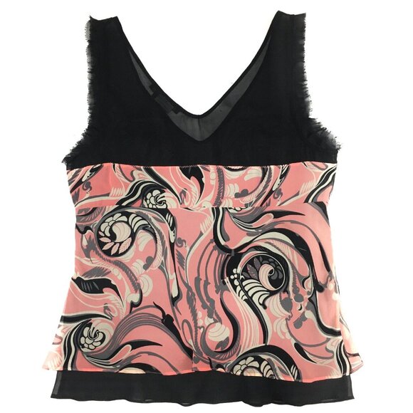 Silk Tank Blouse 70s Swirls - Picture 5 of 12